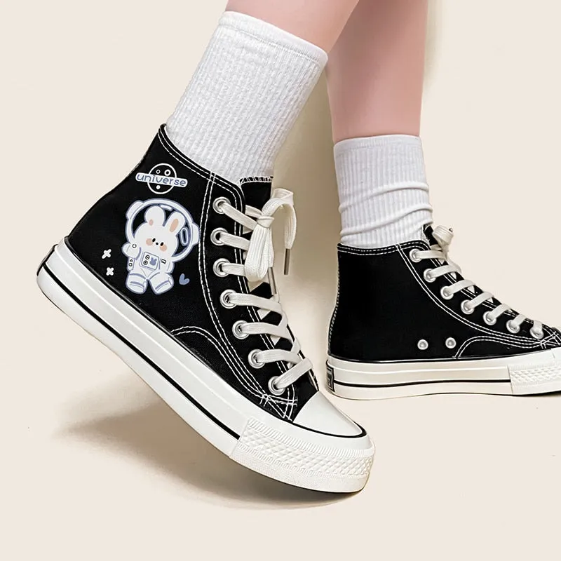 Space Bunny Canvas High Tops