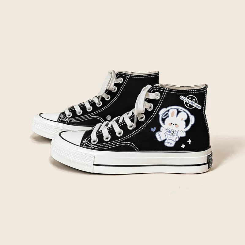 Space Bunny Canvas High Tops