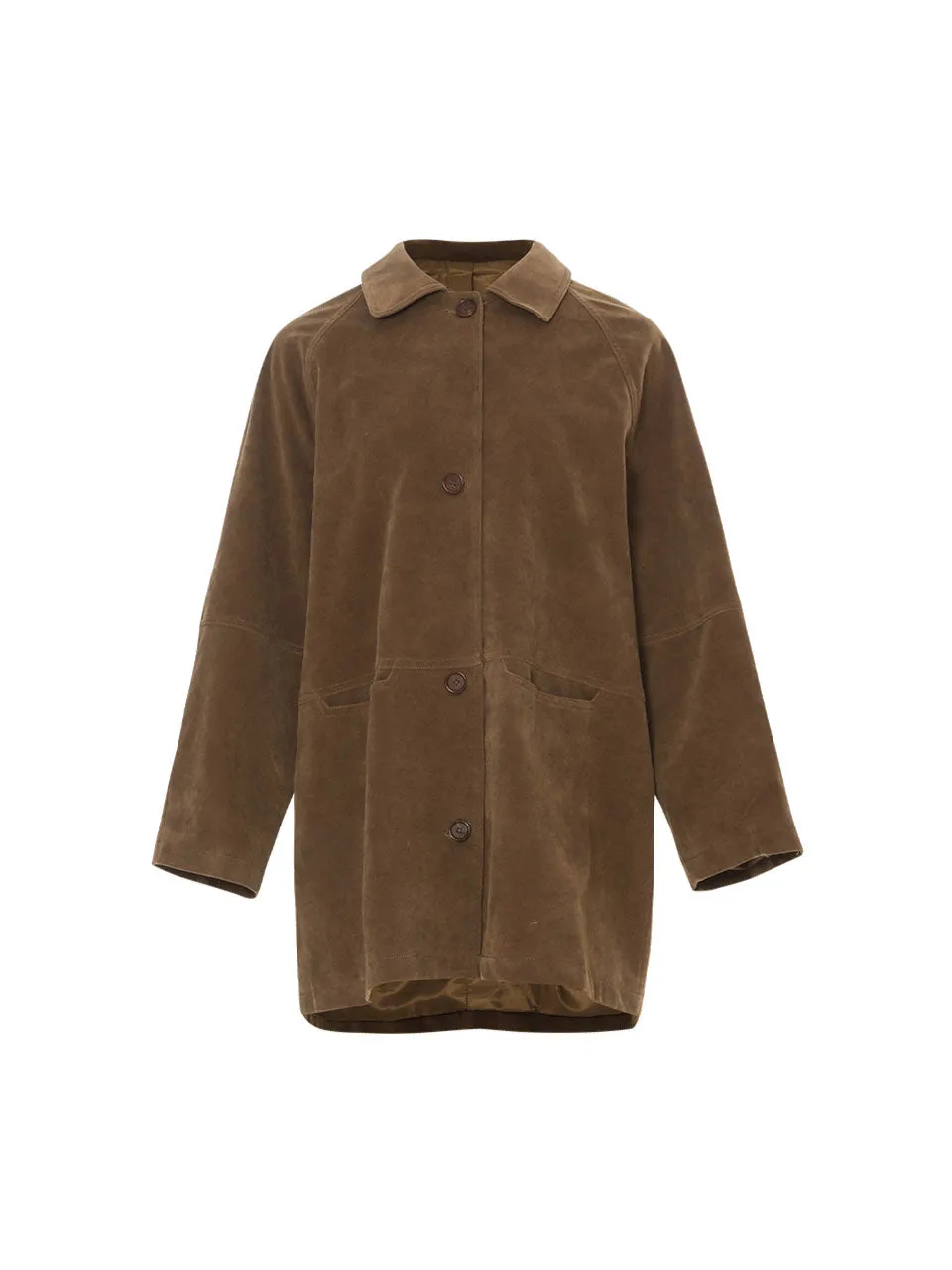 Suede half mac coat