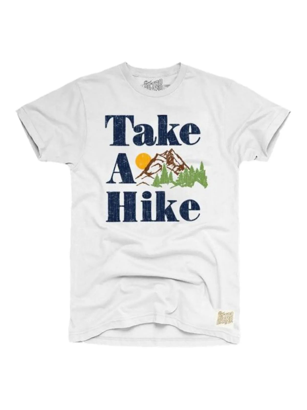 Take a Hike Retro Brand White 100% Cotton Short Sleeve Crew T-Shirt