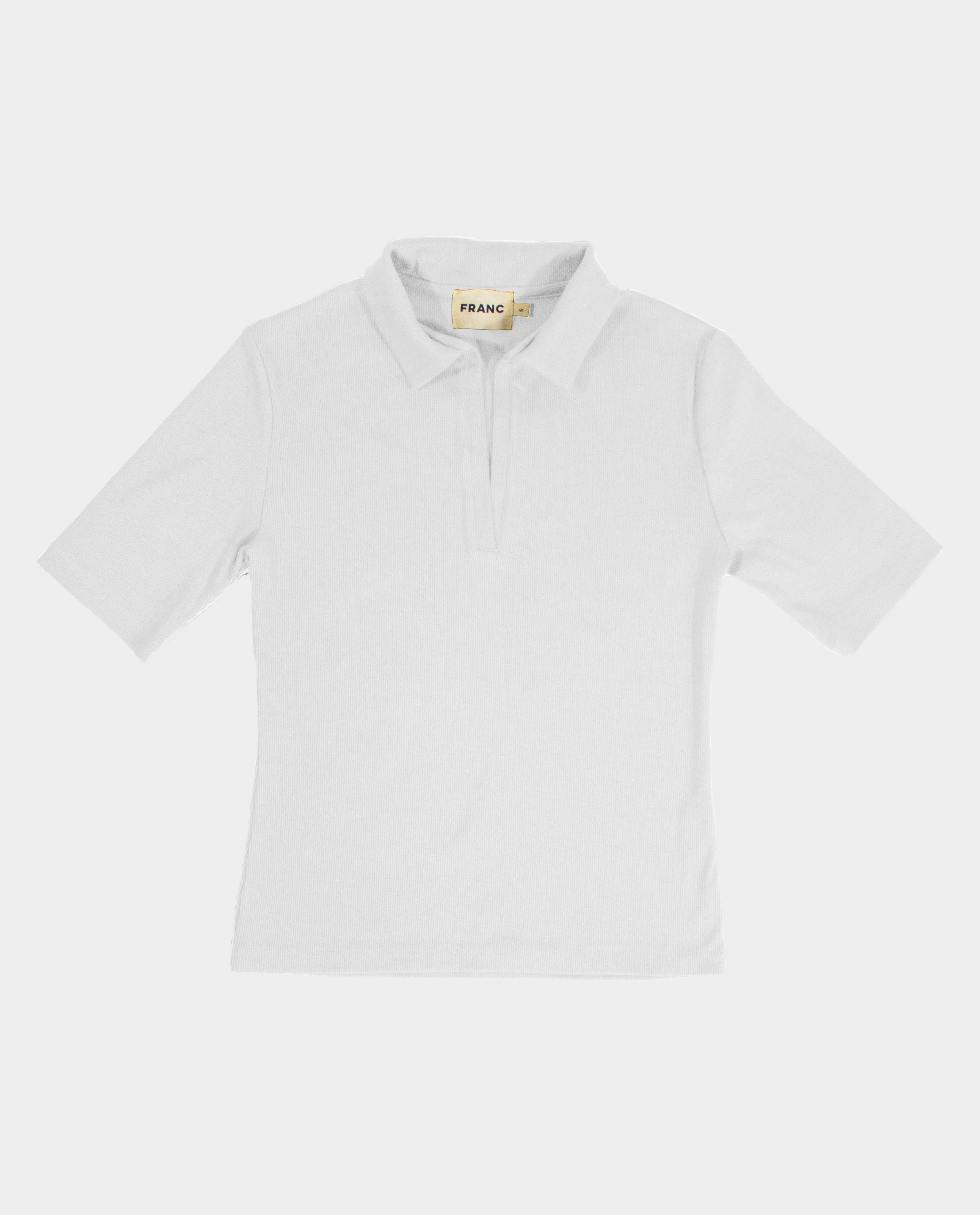 The Rib Polo Shirt in White