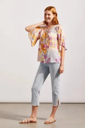 Tribal Flowy Frilled Sleeve Top