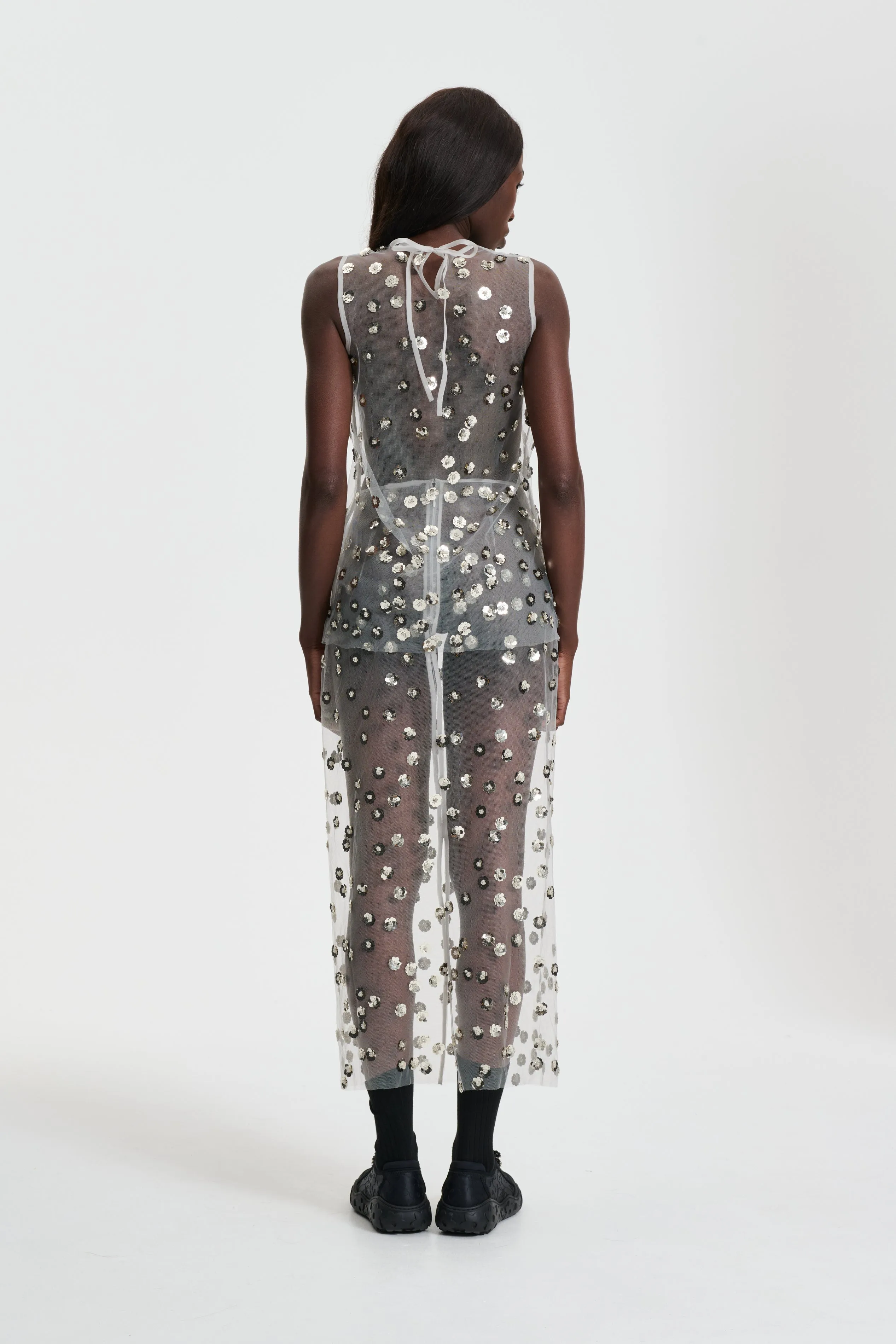 UTANIA | TOP SEQUIN BLOSSOM TULLE CLEAR