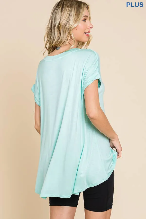 V Neck Flare Top