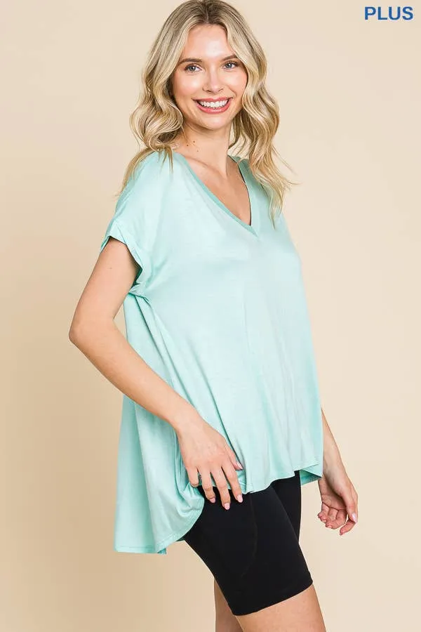 V Neck Flare Top