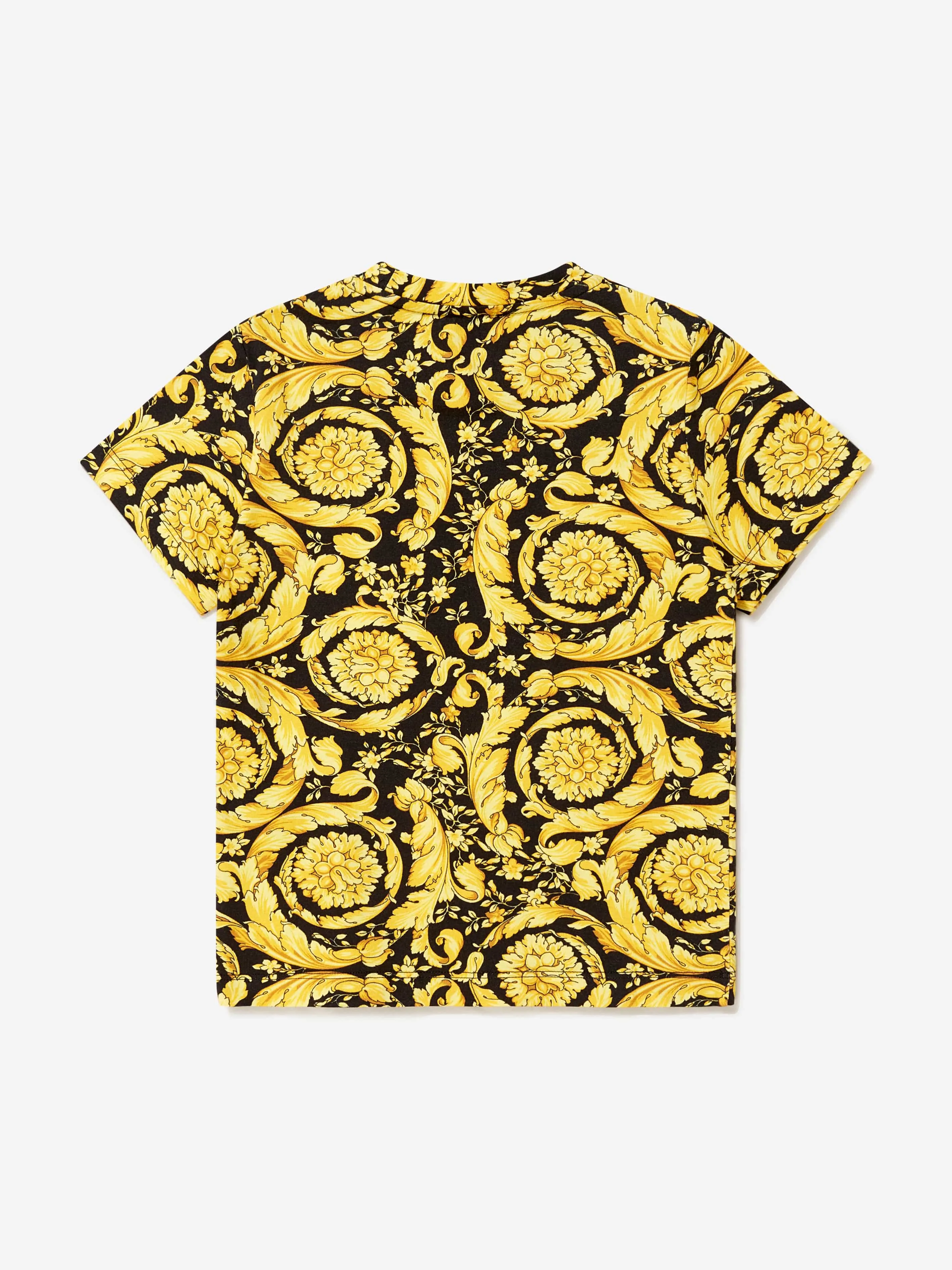 Versace Boys Barocco Print T-Shirt in Black