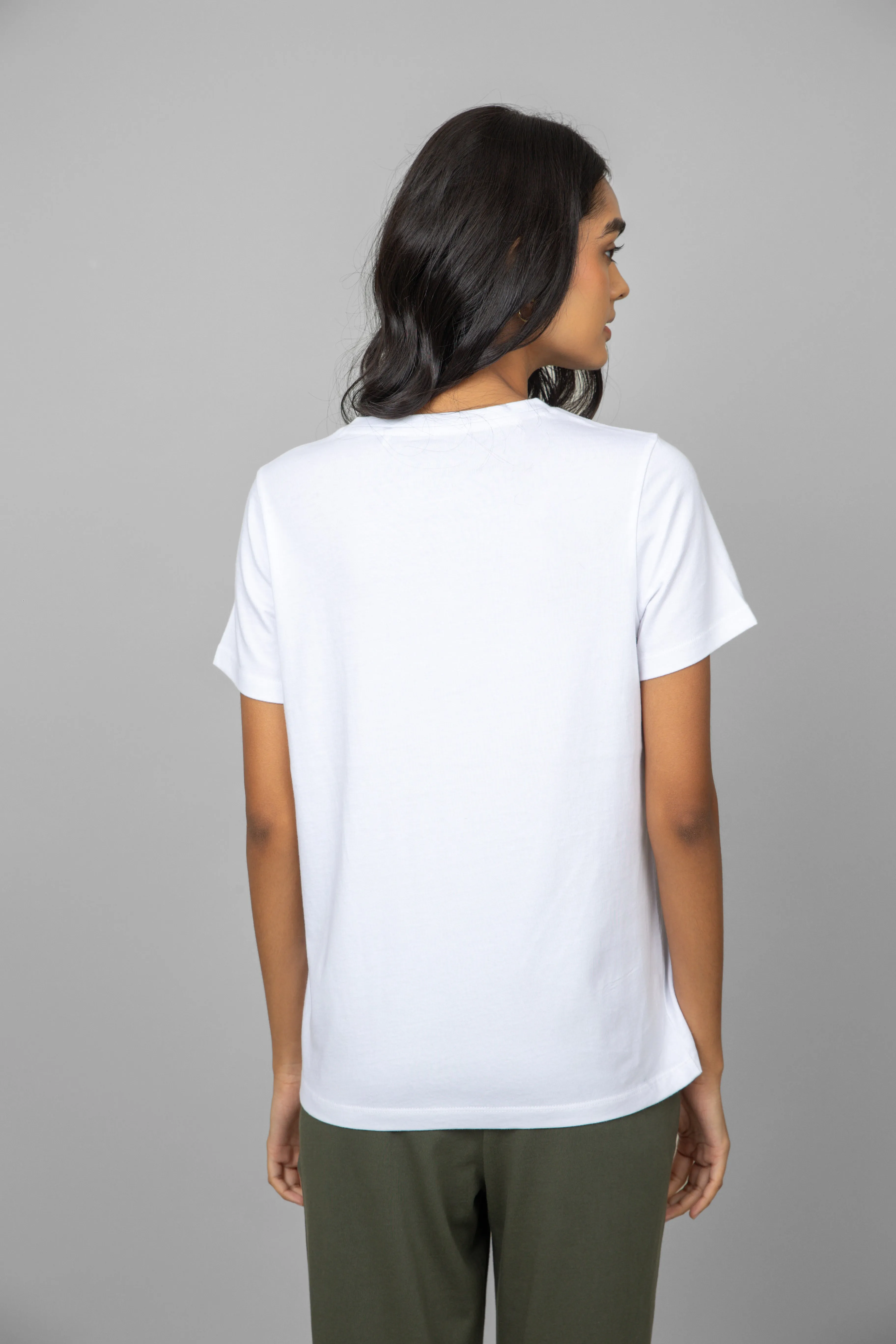 White V-Neck Tee