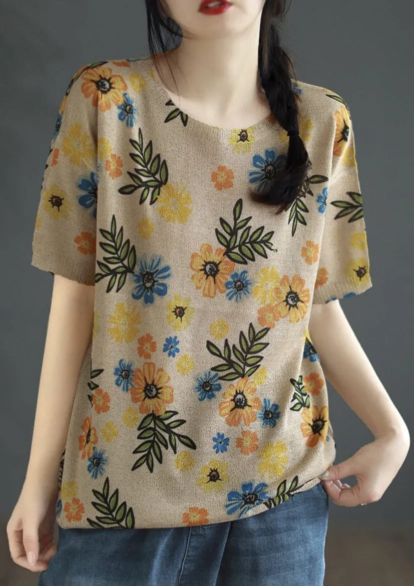 Women Casual Stylish Print Cotton Summer Tops