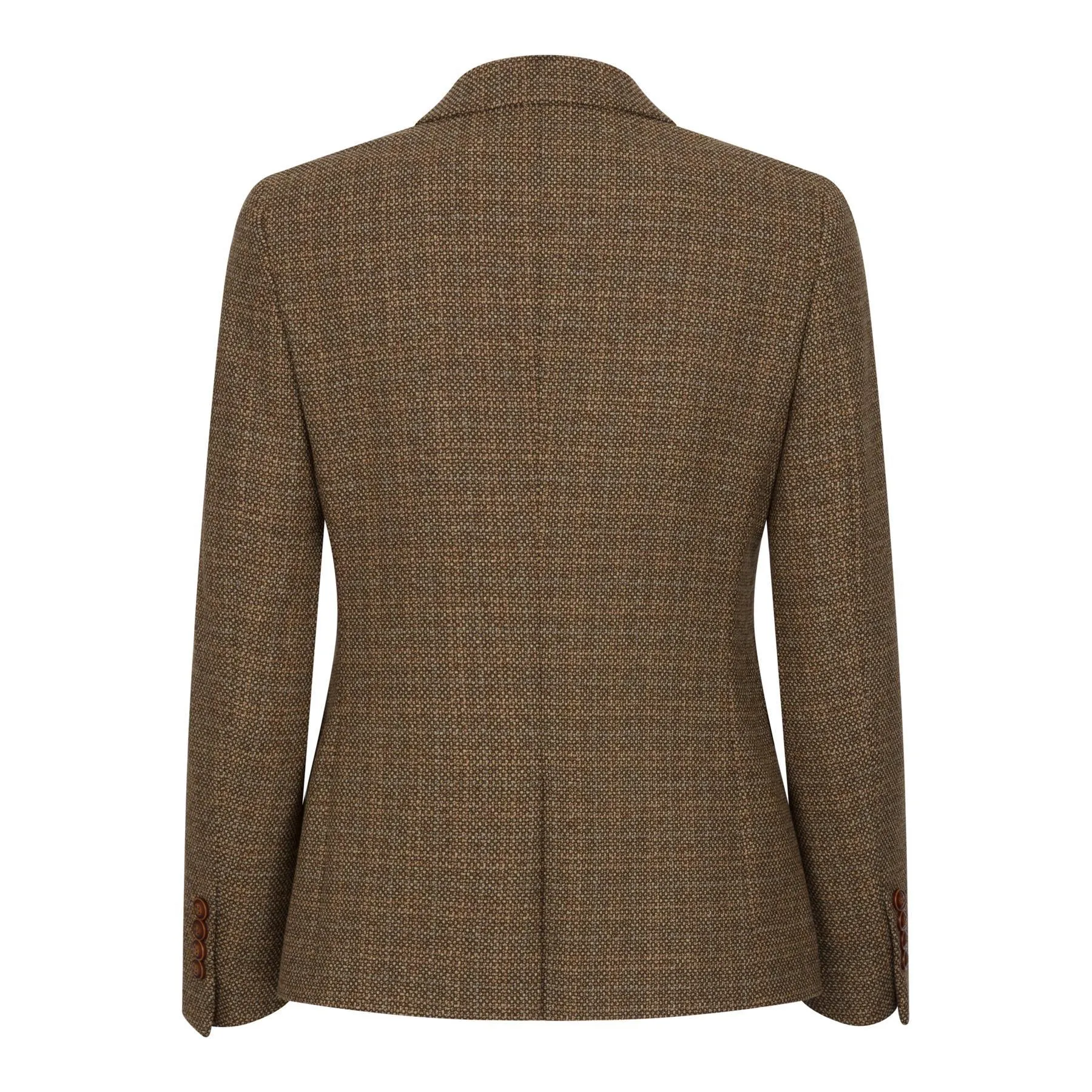 Women's Blazer Brown Tweed Tailored Fit Formal Jacket