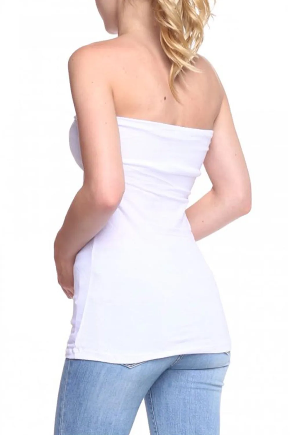 Womens Soft & Comfort Long Bandeau Slip Tube Tops