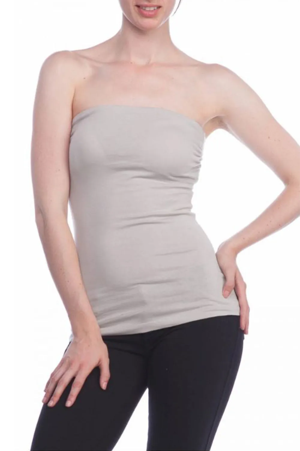 Womens Soft & Comfort Long Bandeau Slip Tube Tops