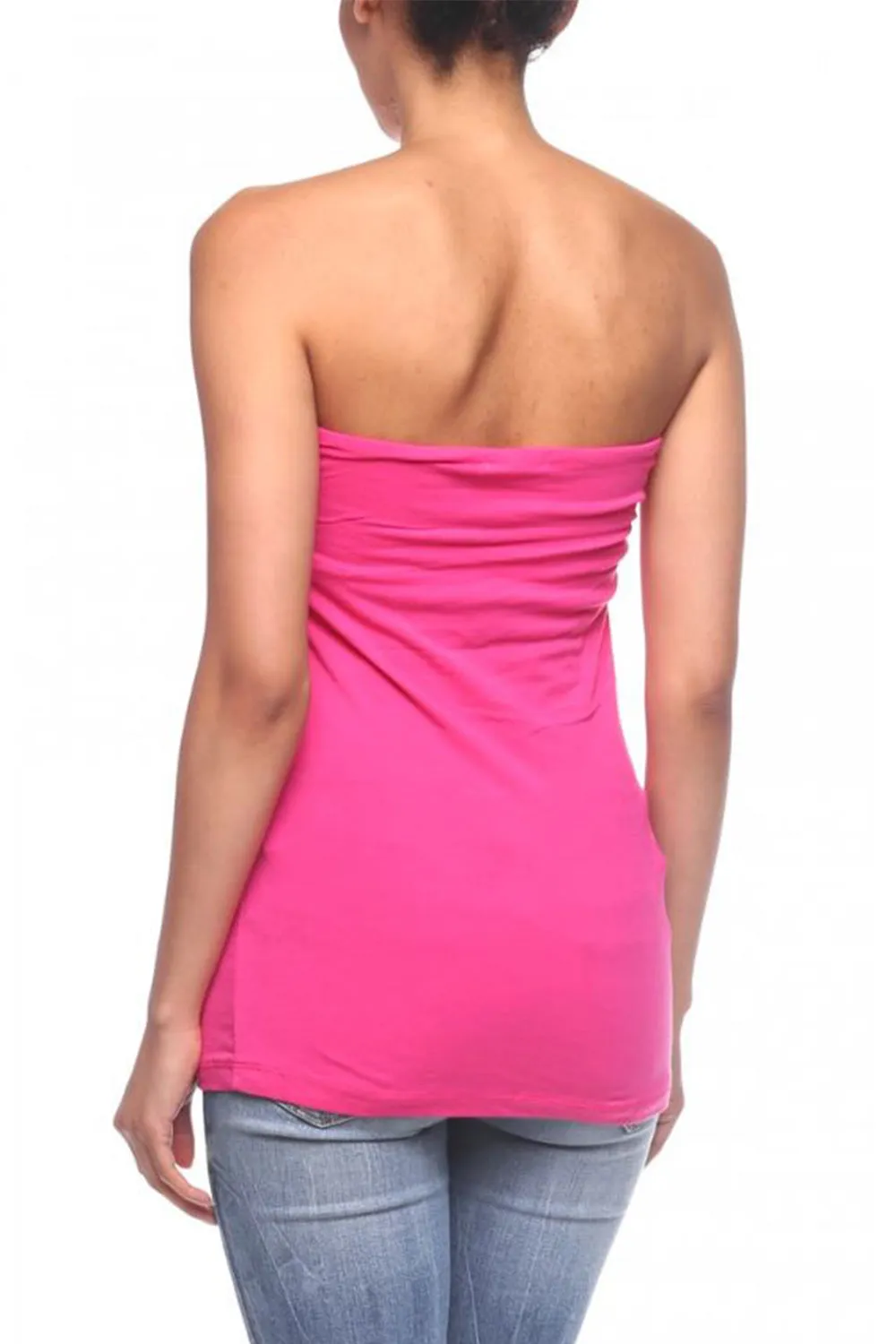 Womens Soft & Comfort Long Bandeau Slip Tube Tops