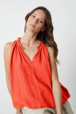 ZOEY LINEN V-NECK TANK TOP